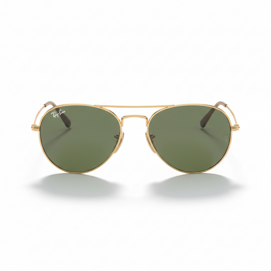 Ray-Ban Bain Bridge Aviator Sunglasses RB3735 - Gold Frame with Green Lenses