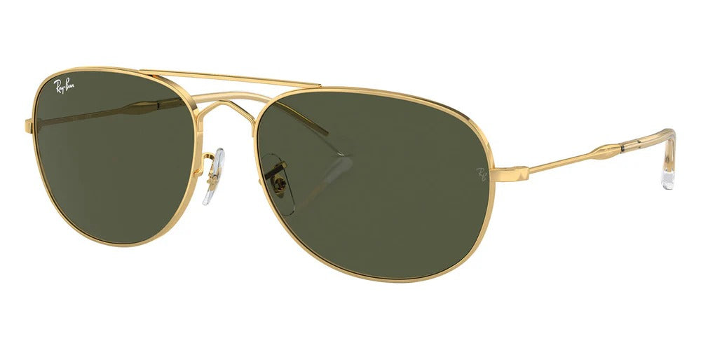 Ray-Ban Bain Bridge Aviator Sunglasses RB3735 - Gold Frame with Green Lenses