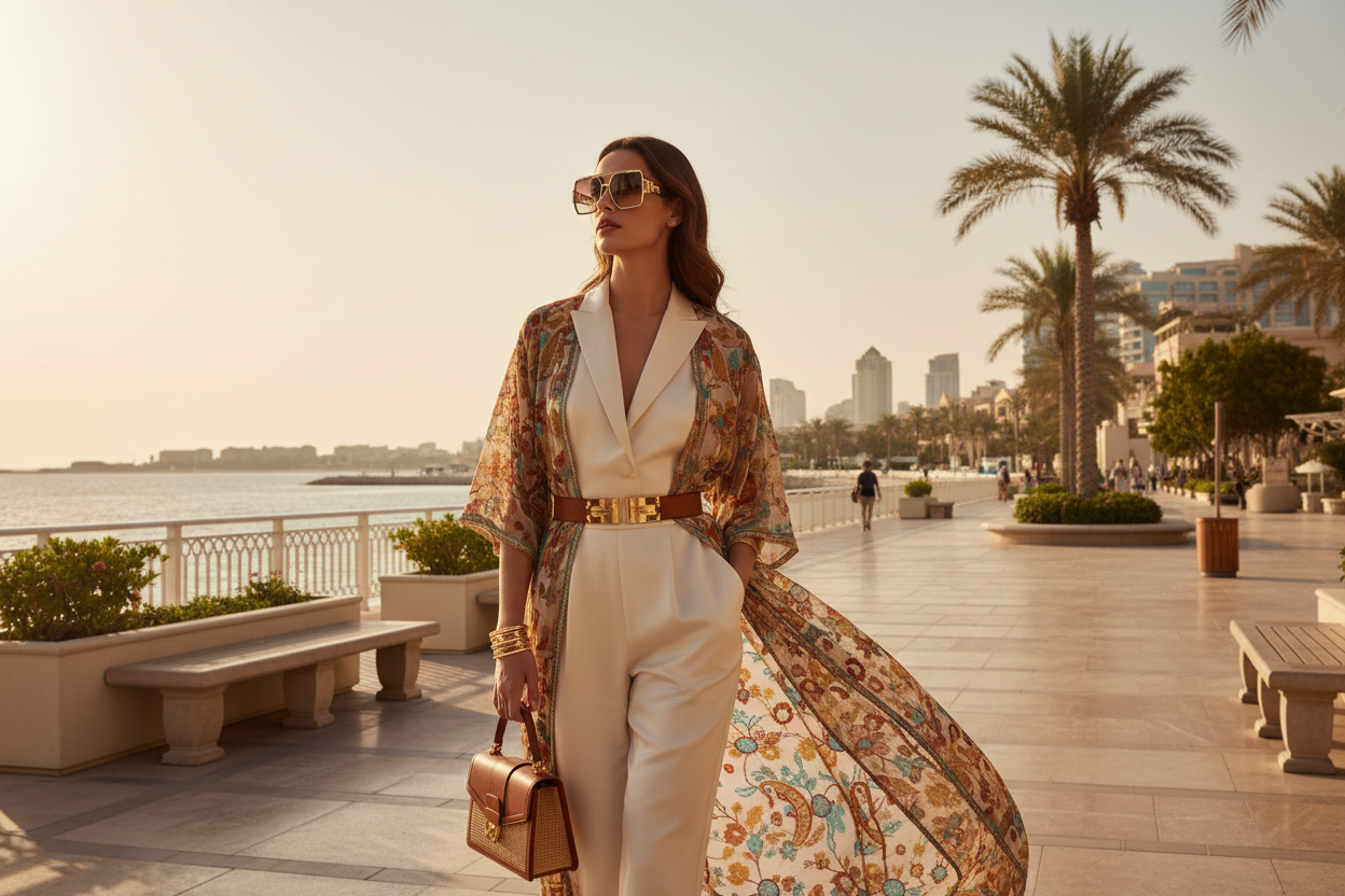 Fashionable woman with designer sunglasses