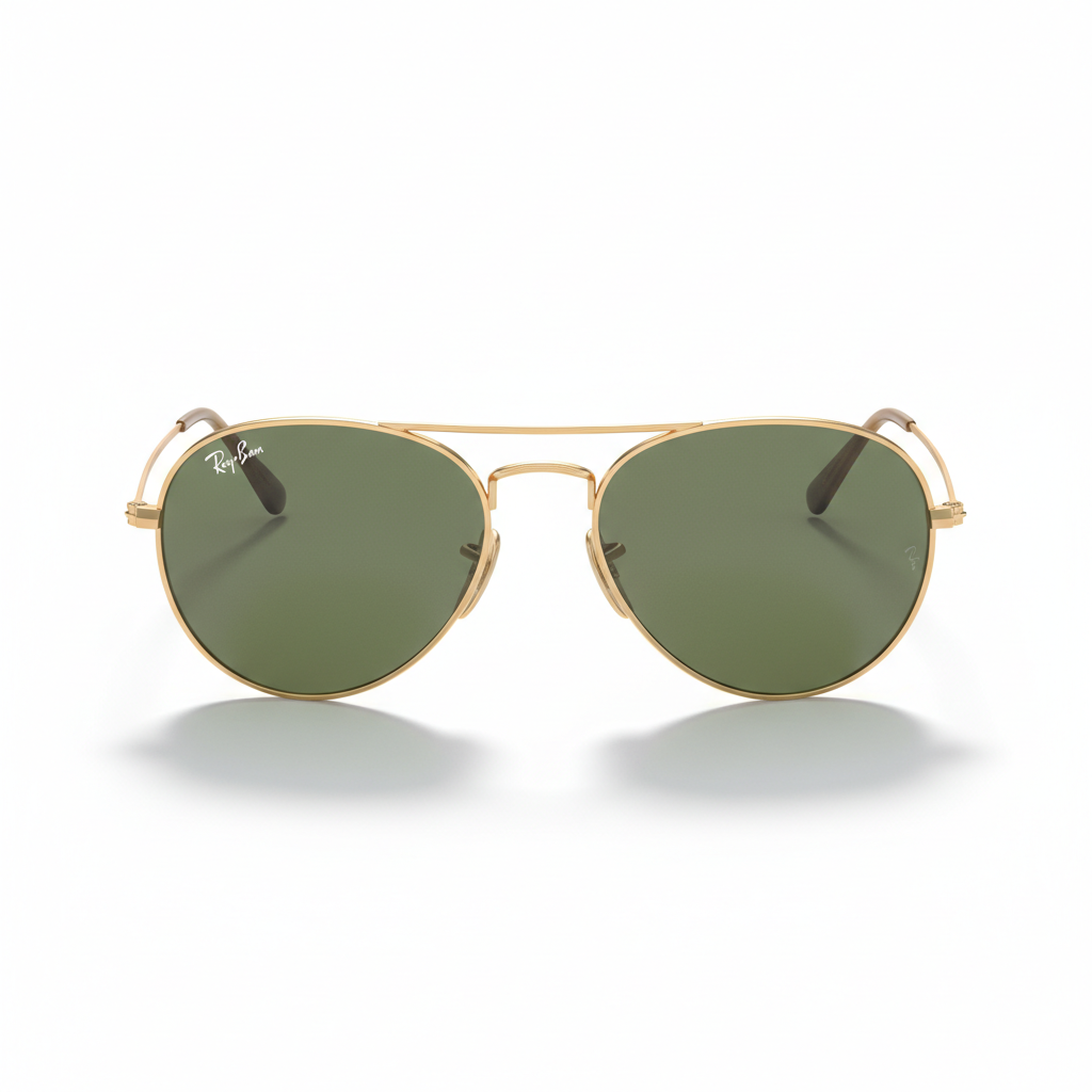 Ray-Ban Bain Bridge Aviator Sunglasses RB3735 - Gold Frame with Green Lenses