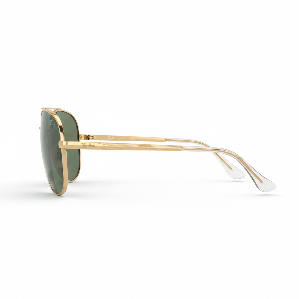 Ray-Ban Bain Bridge Aviator Sunglasses RB3735 - Gold Frame with Green Lenses